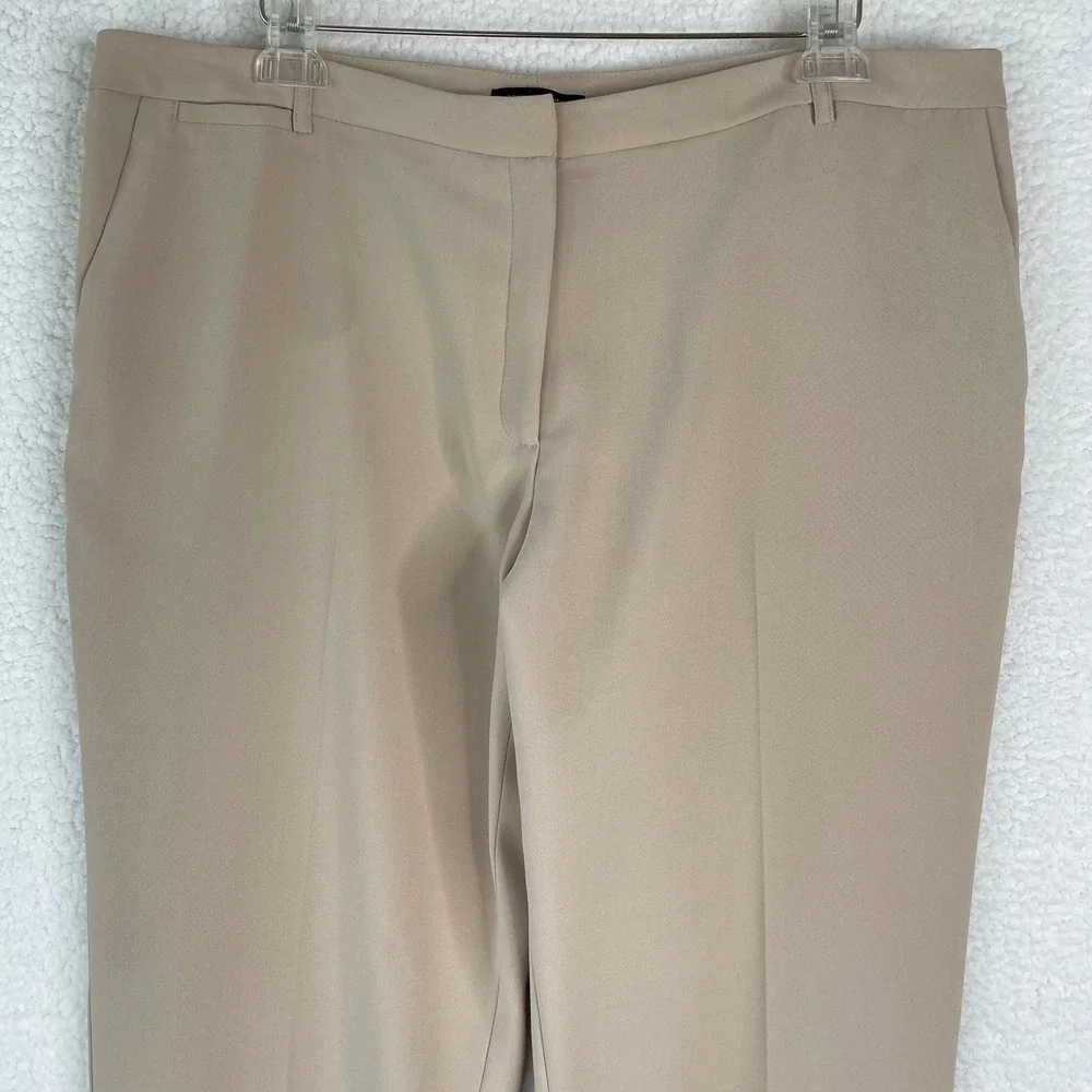 Tommy Hilfiger Womens Beige Dress Pants Size 16 Tan Straight Leg Work Trousers